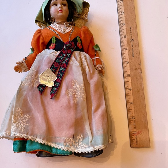 Vintage Doll MAGIS ROMA FELT & CLOTH DOLL 11” TALL with TAG. Italy Frascati - Picture 5 of 9